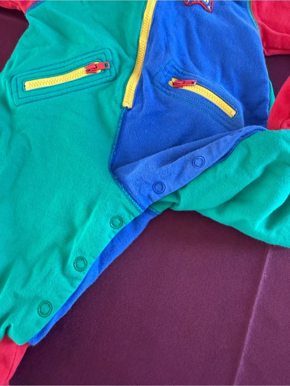 Vintage 90s Gymboree Blue, Green & Red Colorblock Crewneck jumper baby newborn